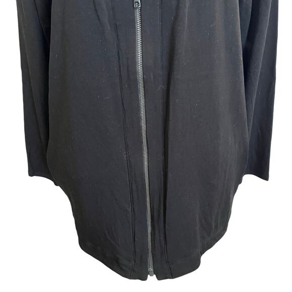 Eileen Fisher Cardigan Medium Black Tencel Zip System Stretch Minimal Sweatshirt - Picture 3 of 8
